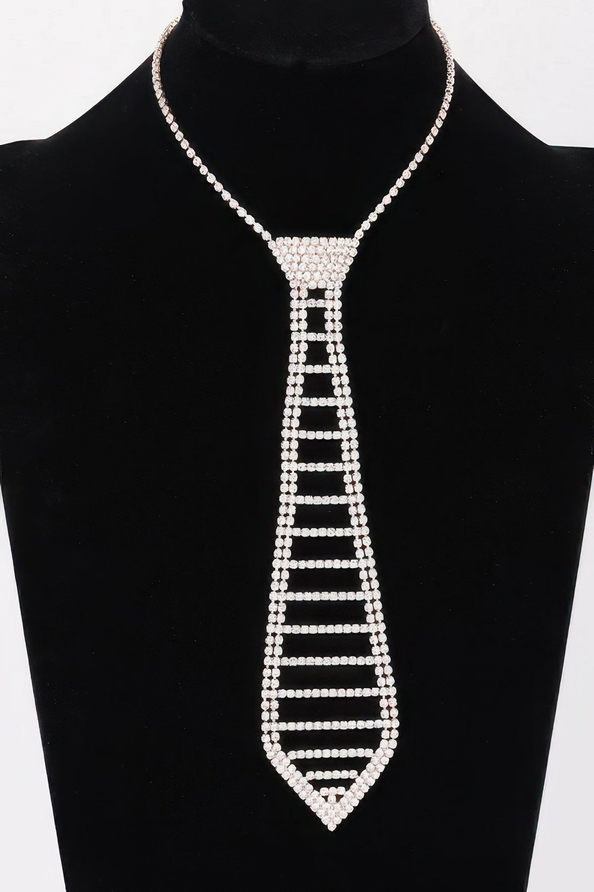 Rhinestone Necktie Necklace