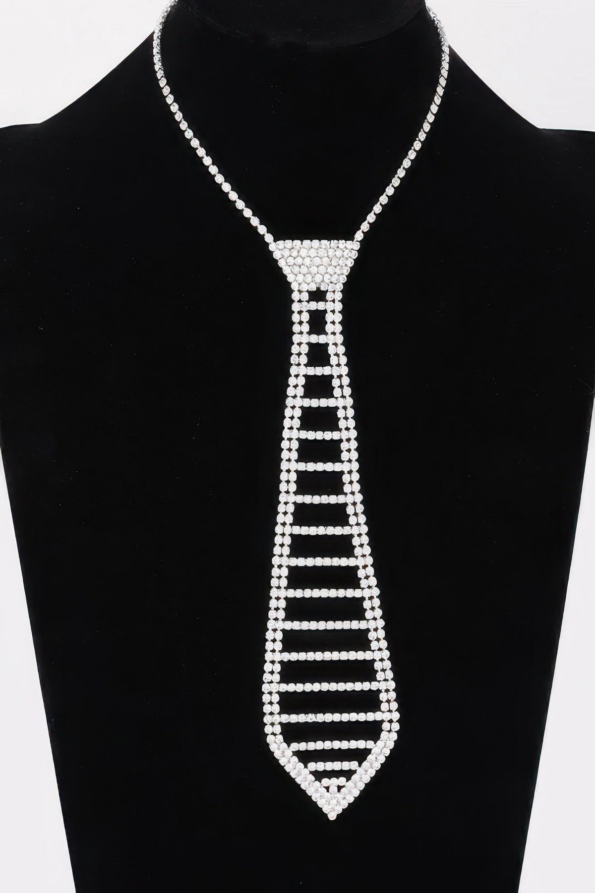 Rhinestone Necktie Necklace
