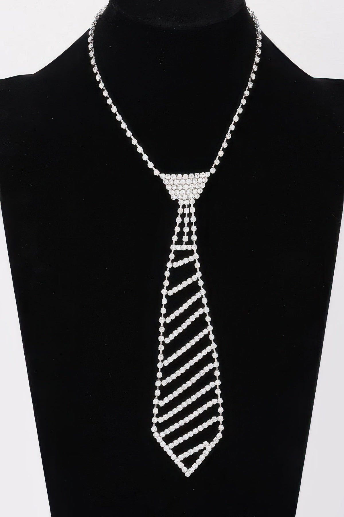 Rhinestone Necktie Necklace