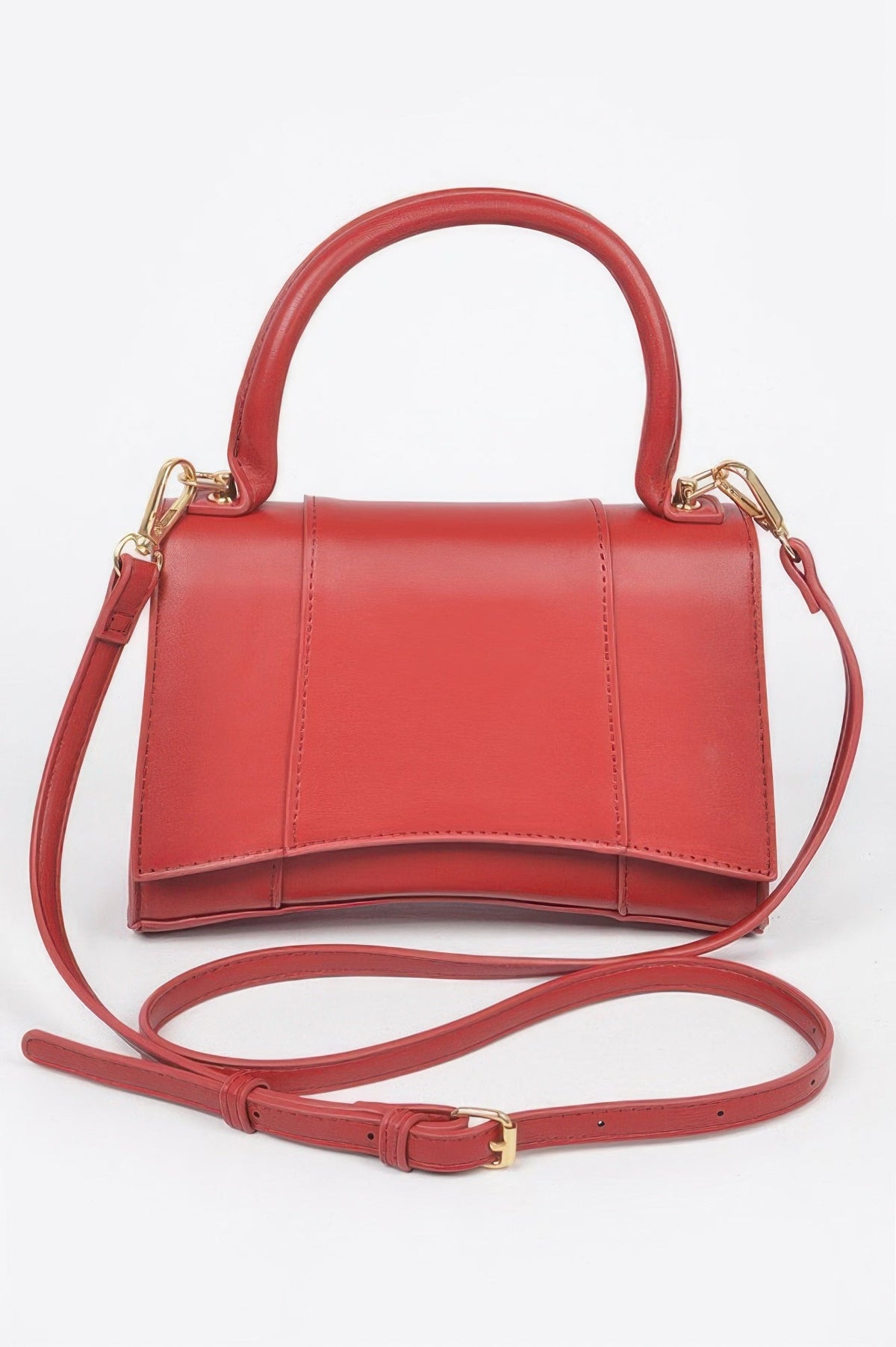 Faux Leather Top Handle Bag