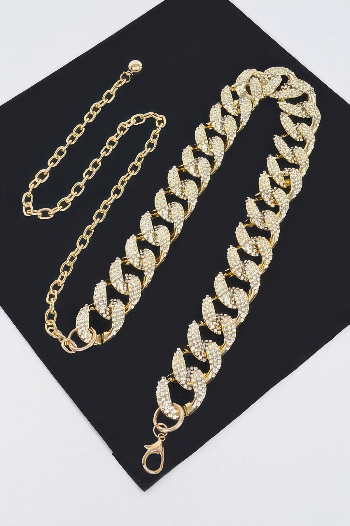 Rhinestone Oversized Chain Belt