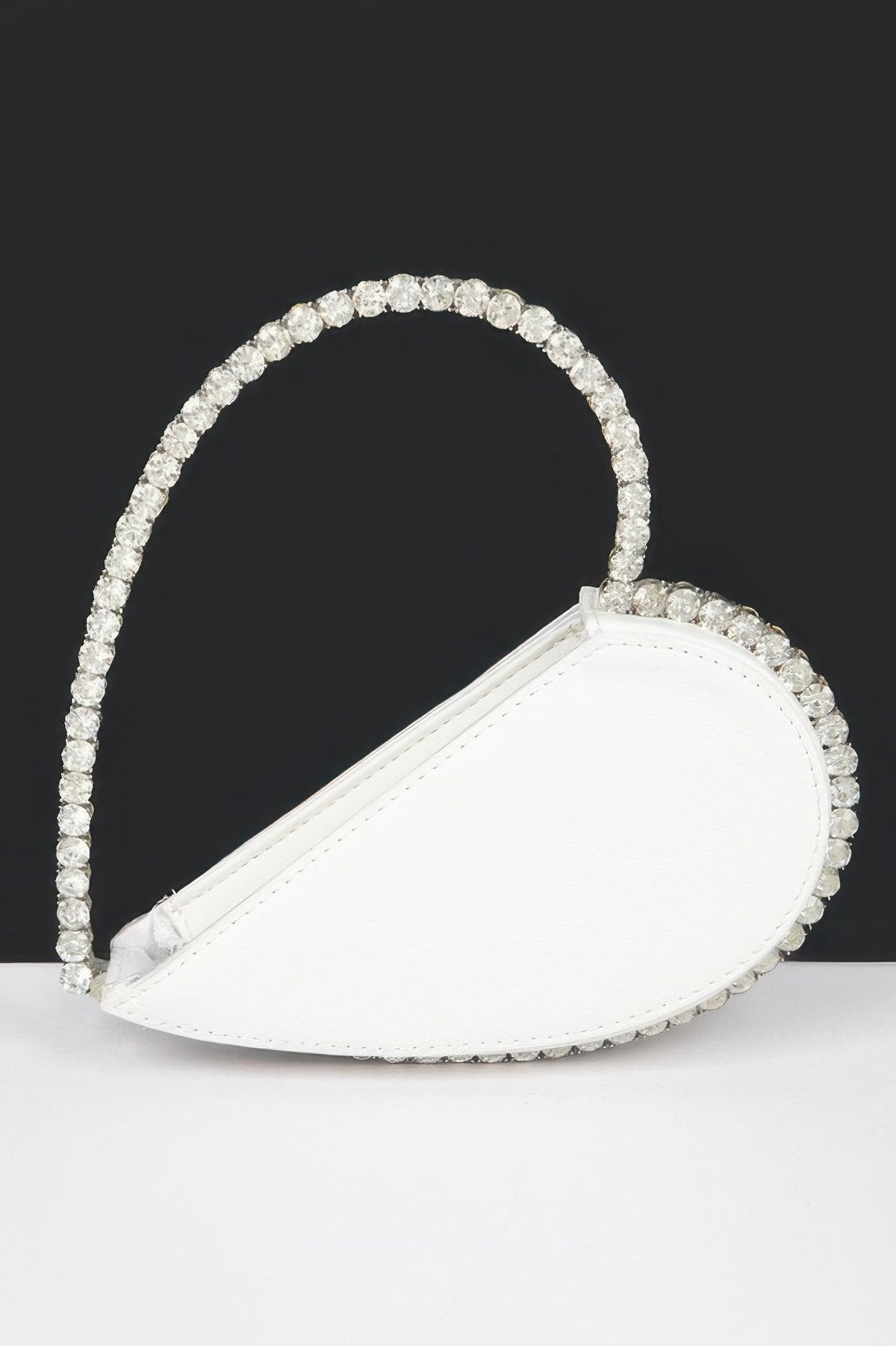 Heart Shape Stone Handle Clutch