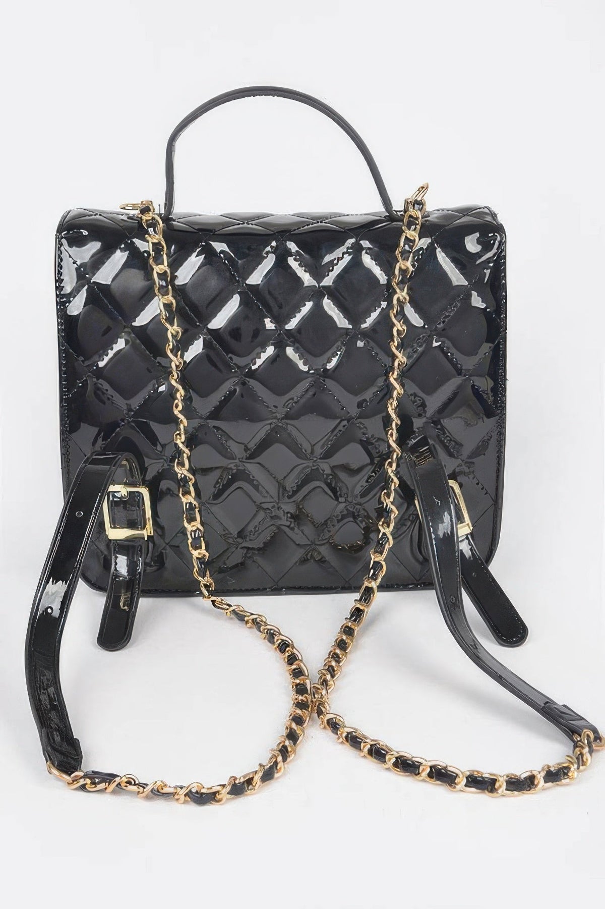 Quilted Enamel Backpack