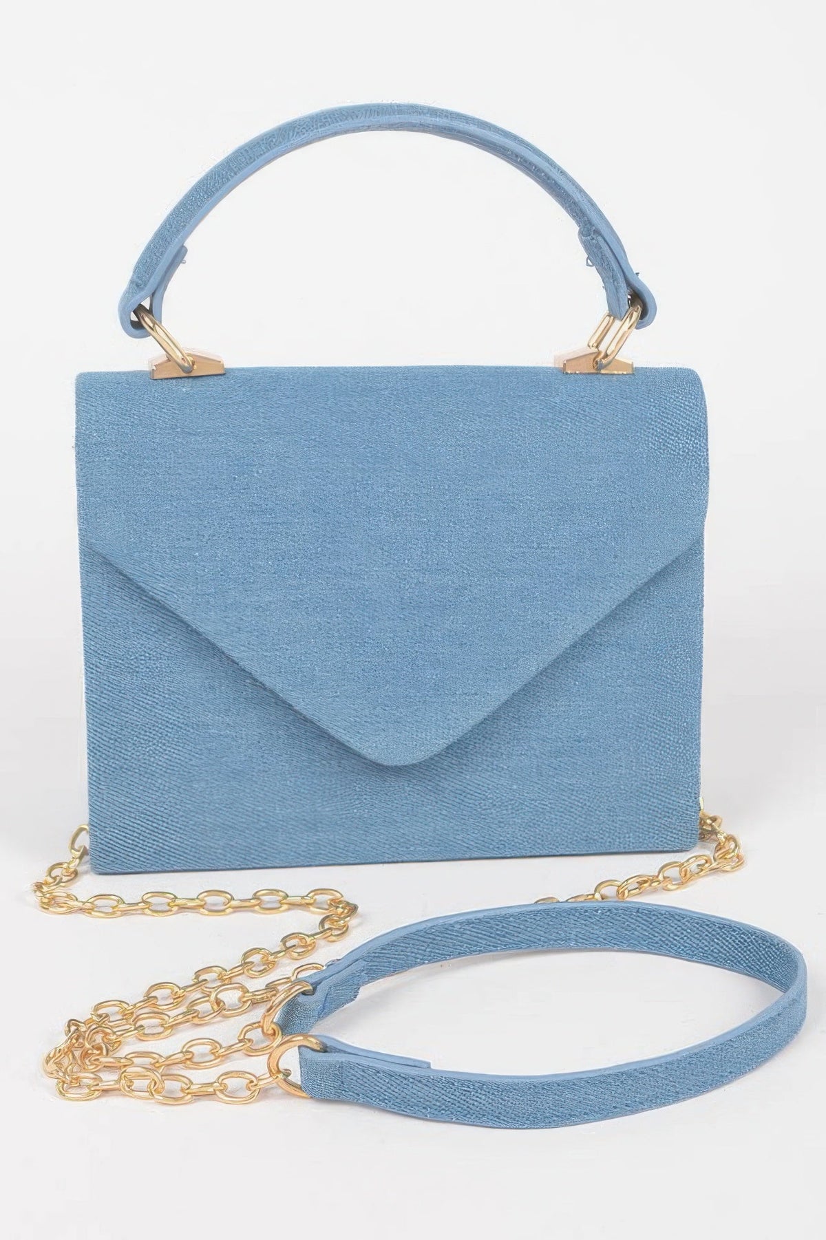 Denim Top Handle Crossbody Bag