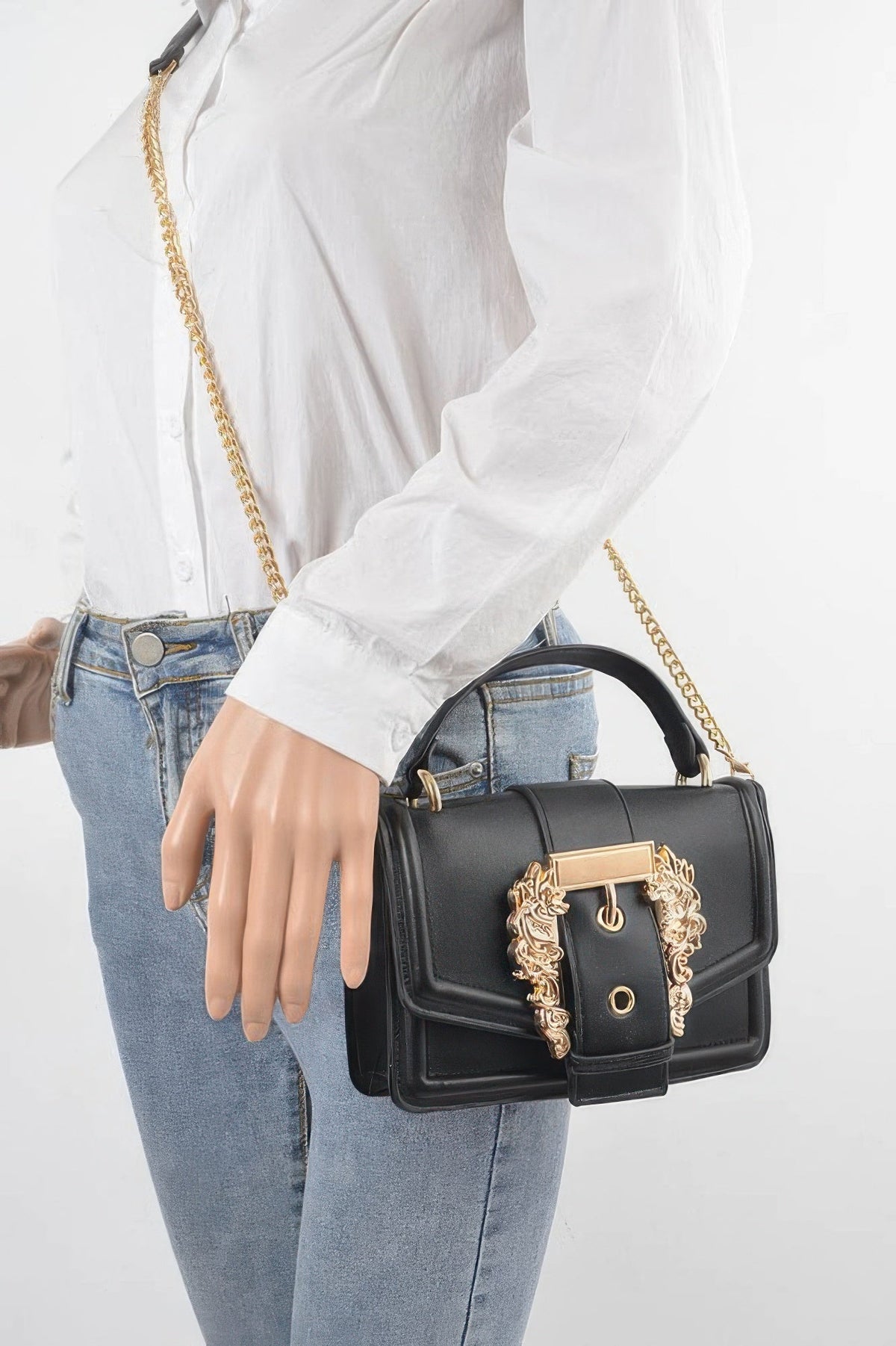 Vegan Top Handle Shoulder Clutch