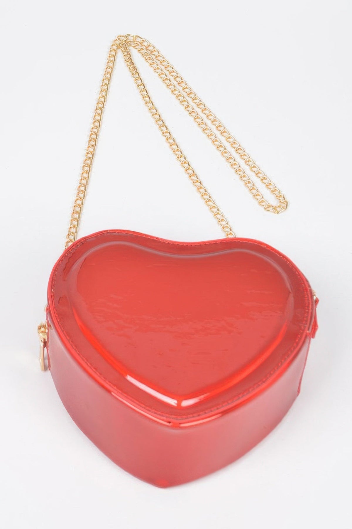 Heart Shape Mirror Metallic Crossbody Bag
