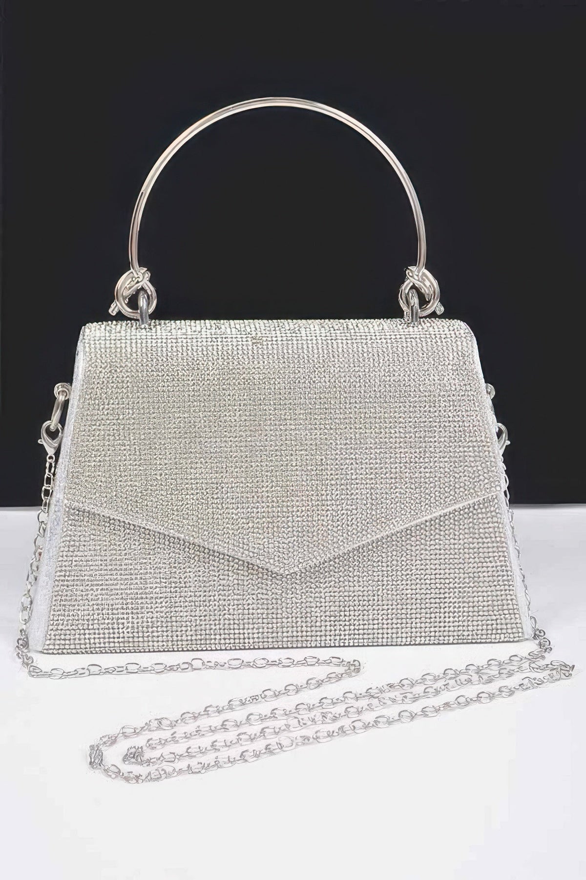 Rhinestone Metal Handle Bag