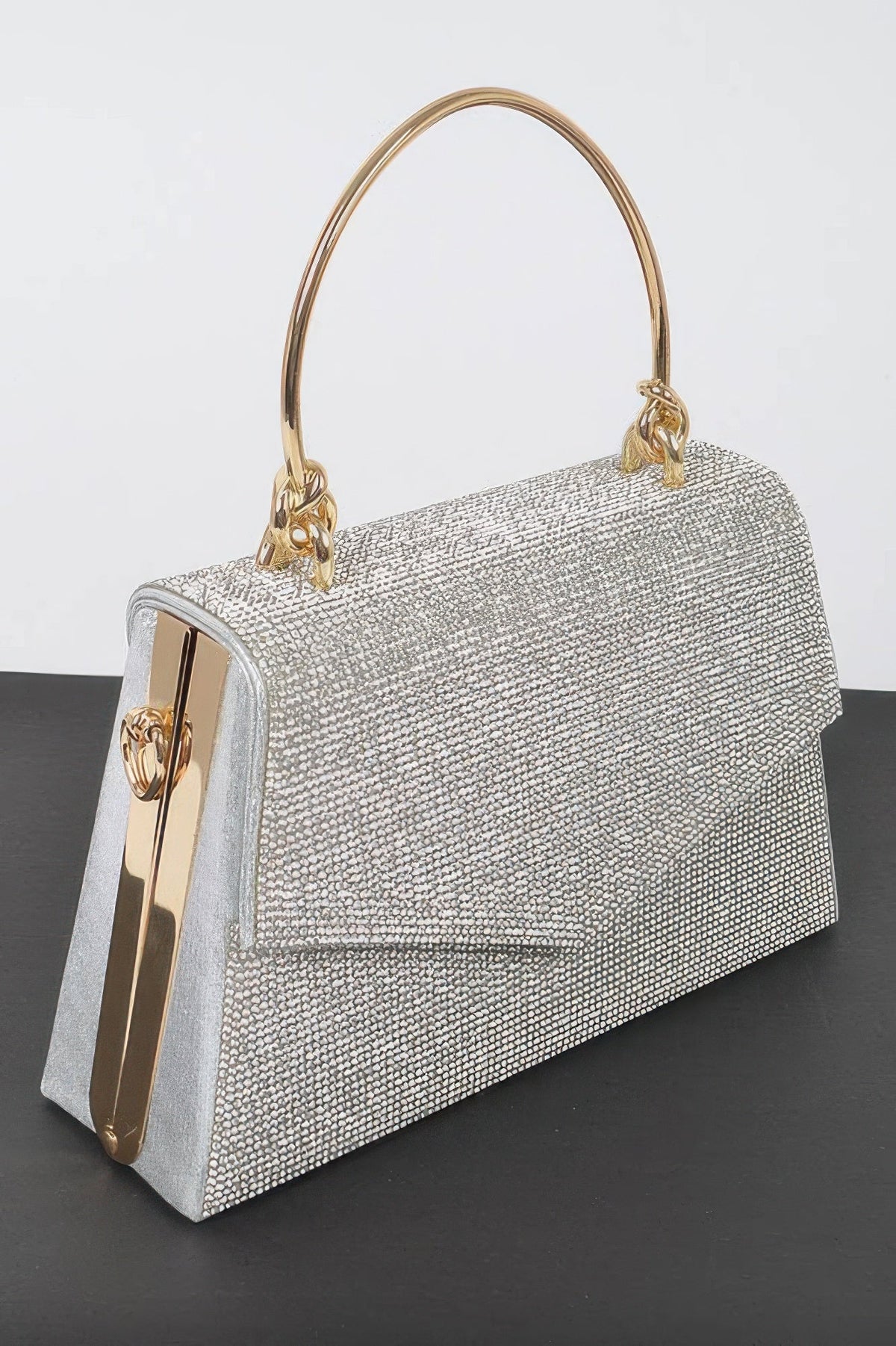 Rhinestone Metal Handle Bag