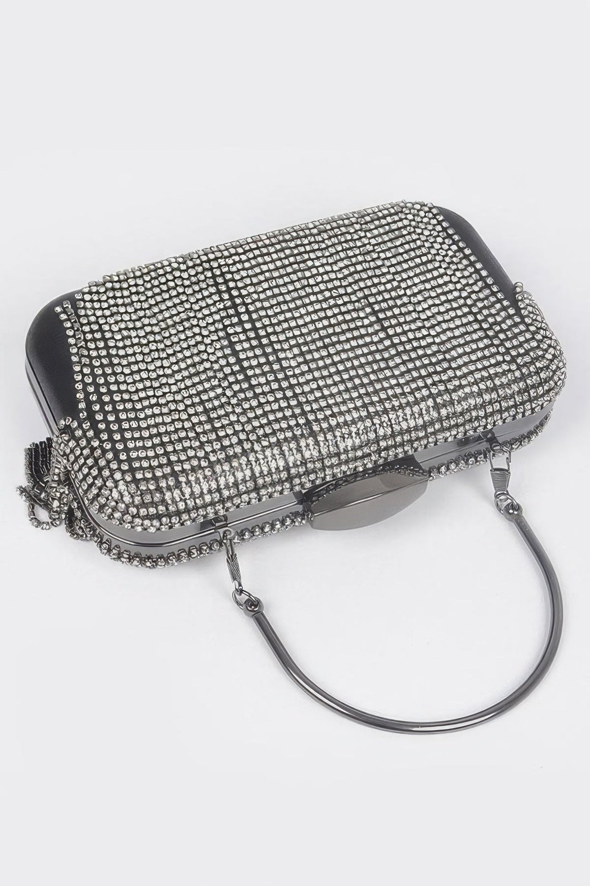 Rhinestone Fringe Hard Clutch