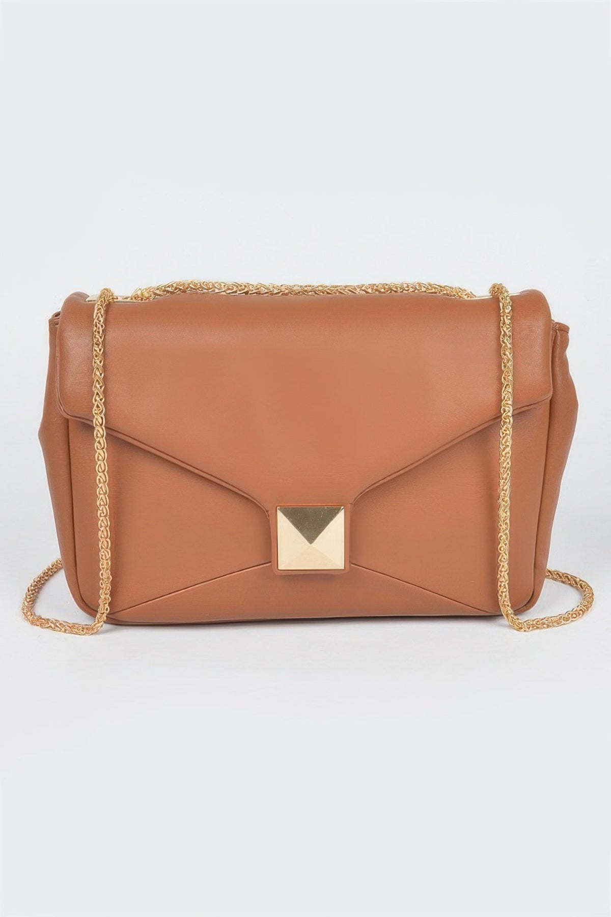Faux Leather Flap Crossbody Bag