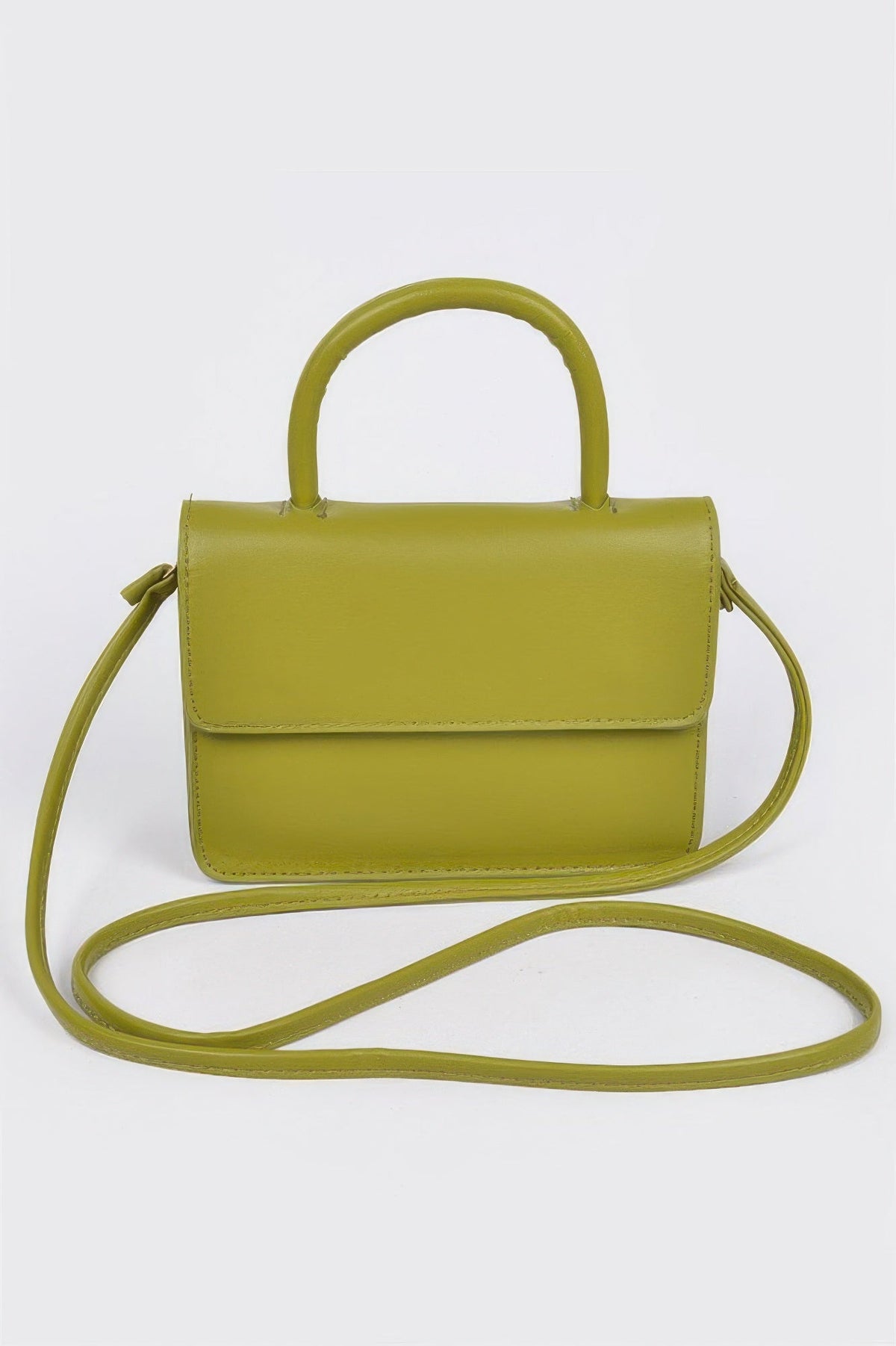 Faux Leather Pleated Shoulder Strap Bag