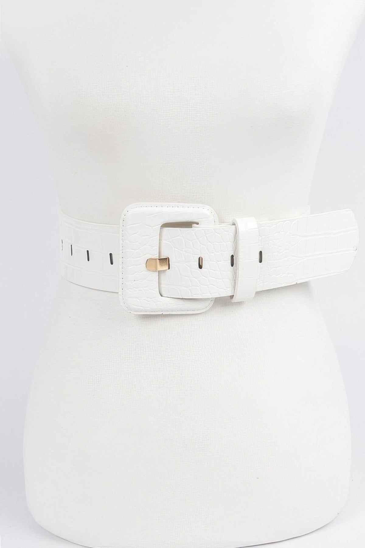 Faux Croc Leather Waist Belt