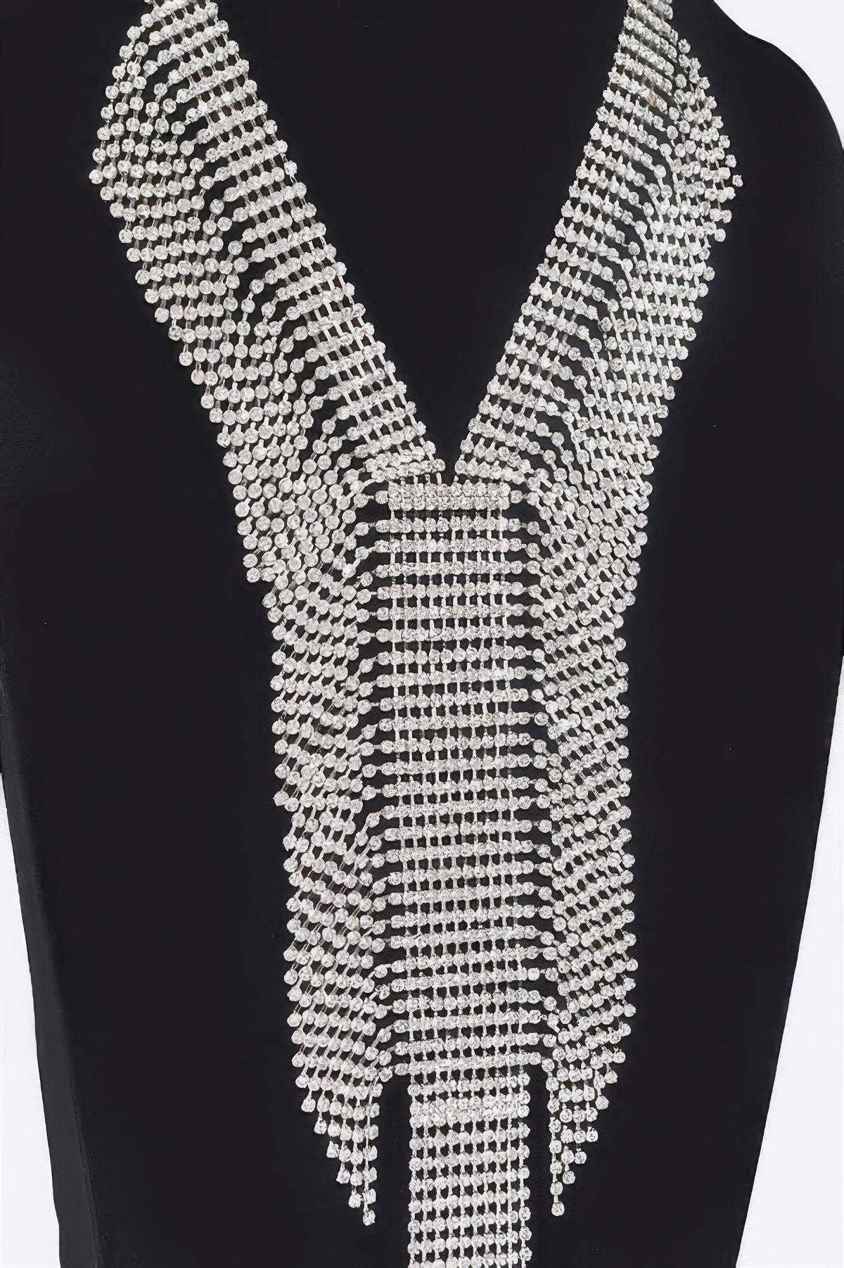 Elegant V Shape Rhinestone Choker Necklace