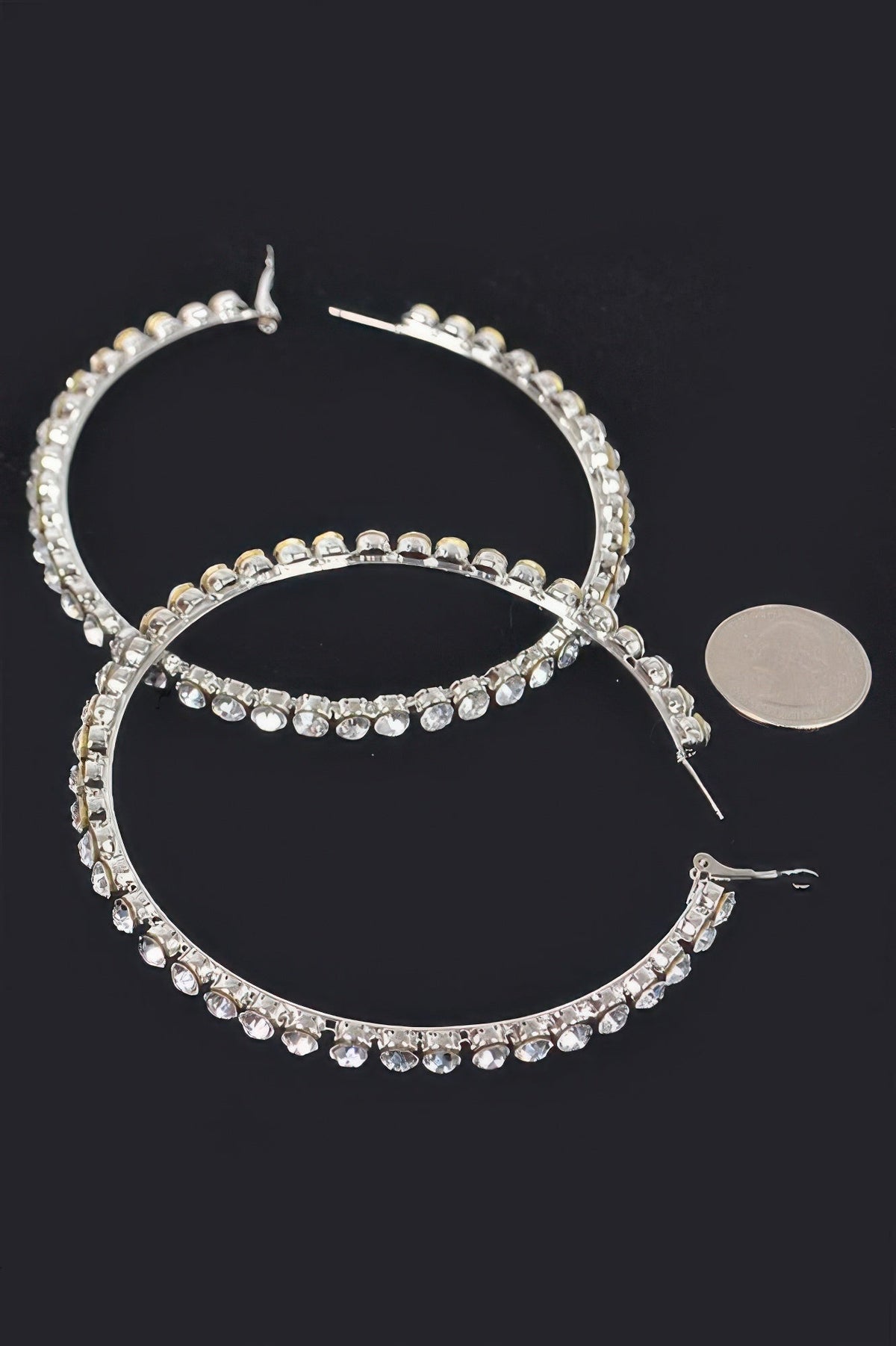 8cm Rhinestone Hoop Earring