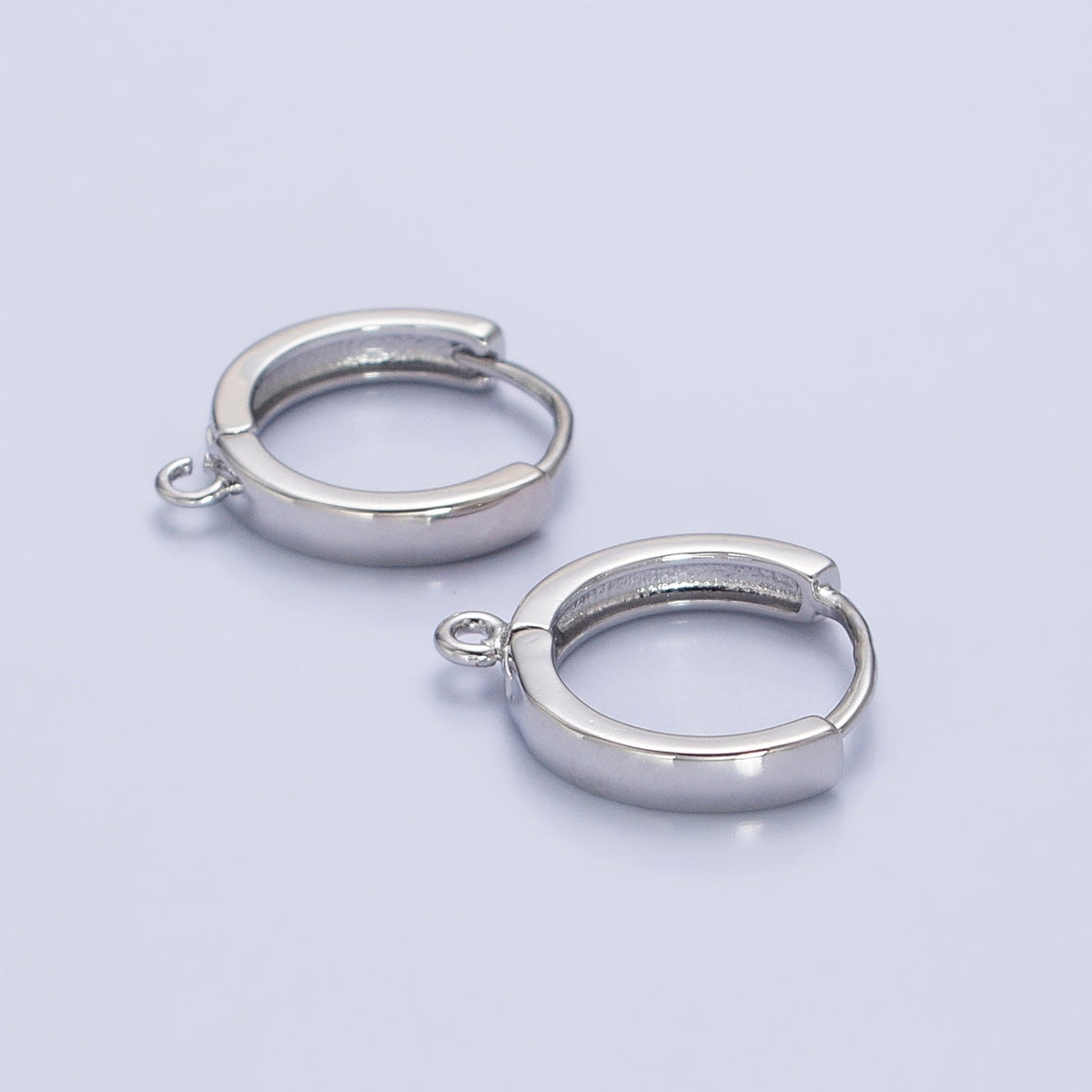 16K Gold Filled 15.5mm Huggie Open Loop Earrings Supply in Silver & Gold | Z-335