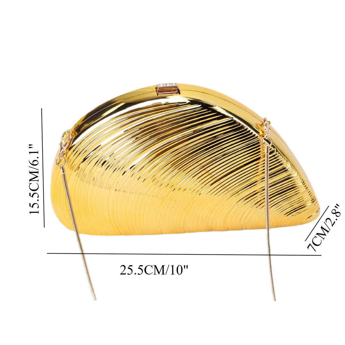 Gold Dinner Bag Shell Dinner Bag Crossbody Chain Shinny evening Clutch Purse Party