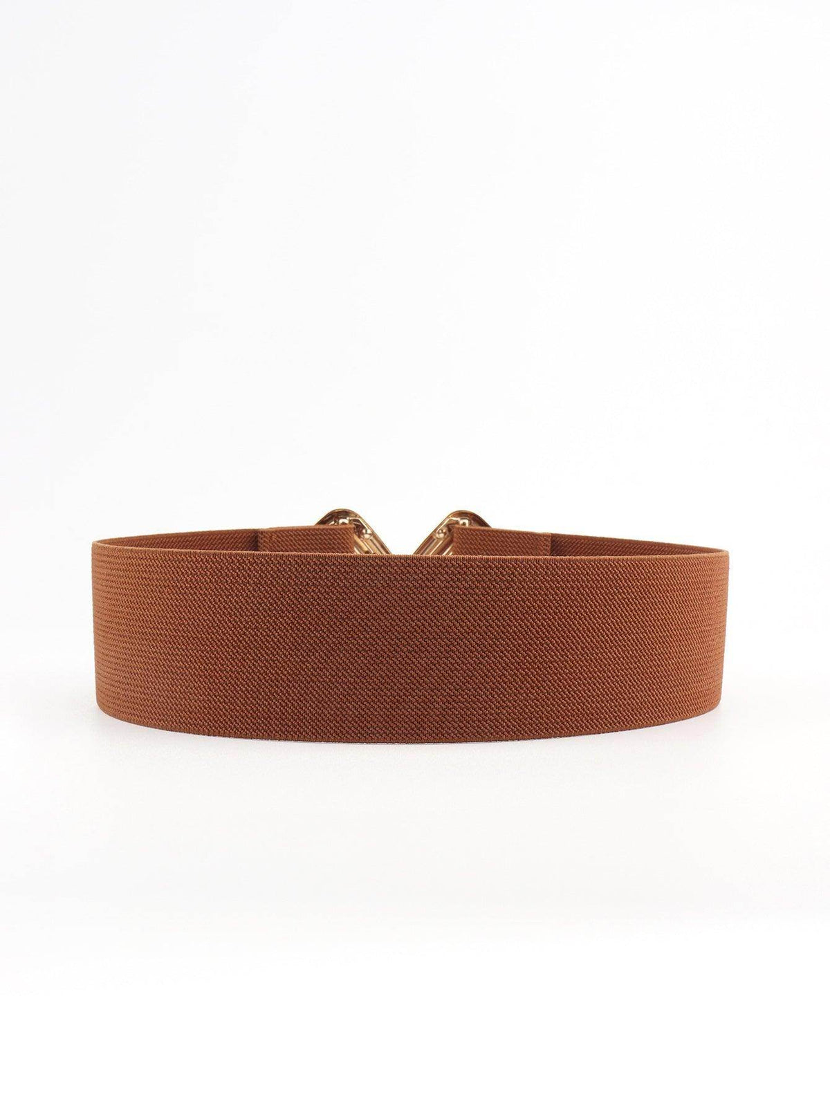 Geometric Buckle Elastic Wide Belt for Stylish Comfort