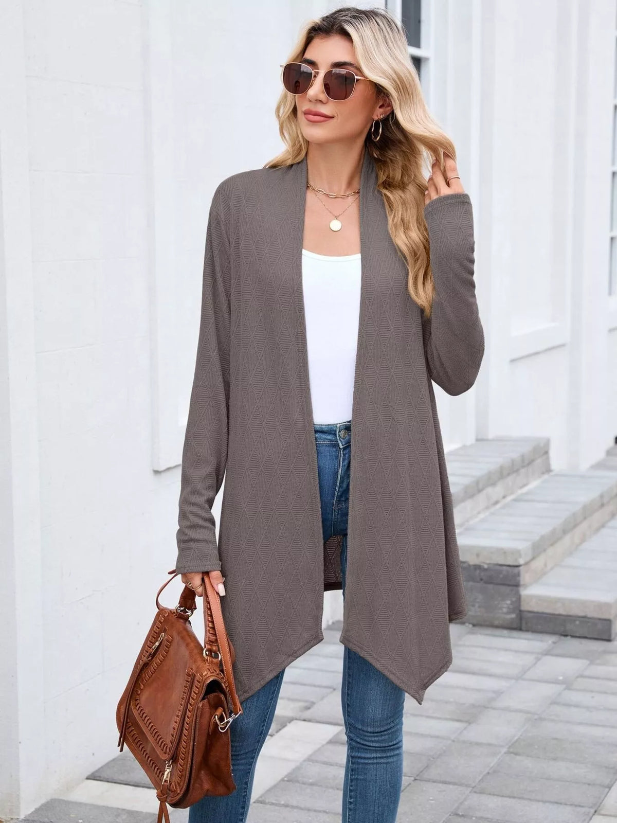 Open Front Long Cardigan