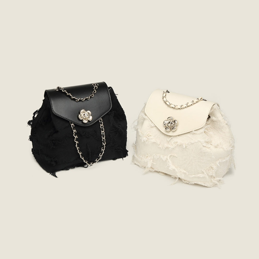 Backpack purse for women, design fashion casual chain backpack, small shoulder backpack