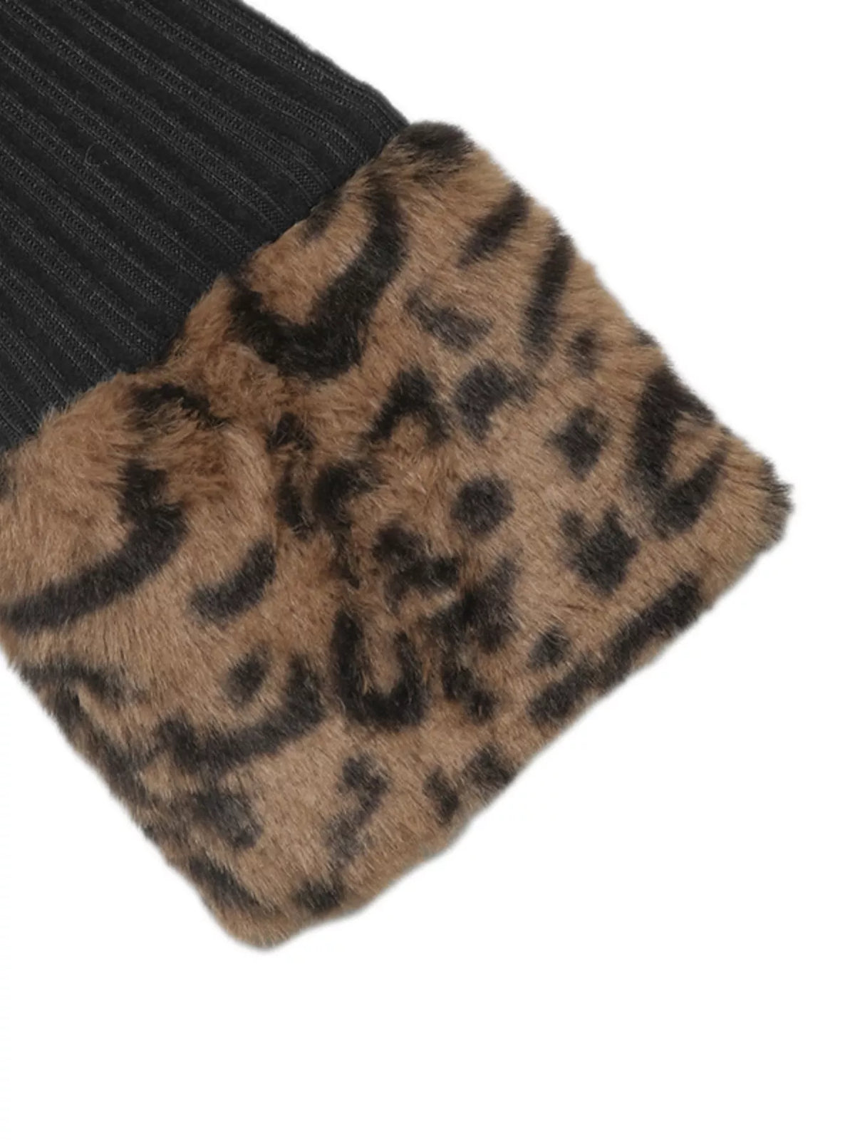 Leopard Cuff Johnny Collar Midi Dress
