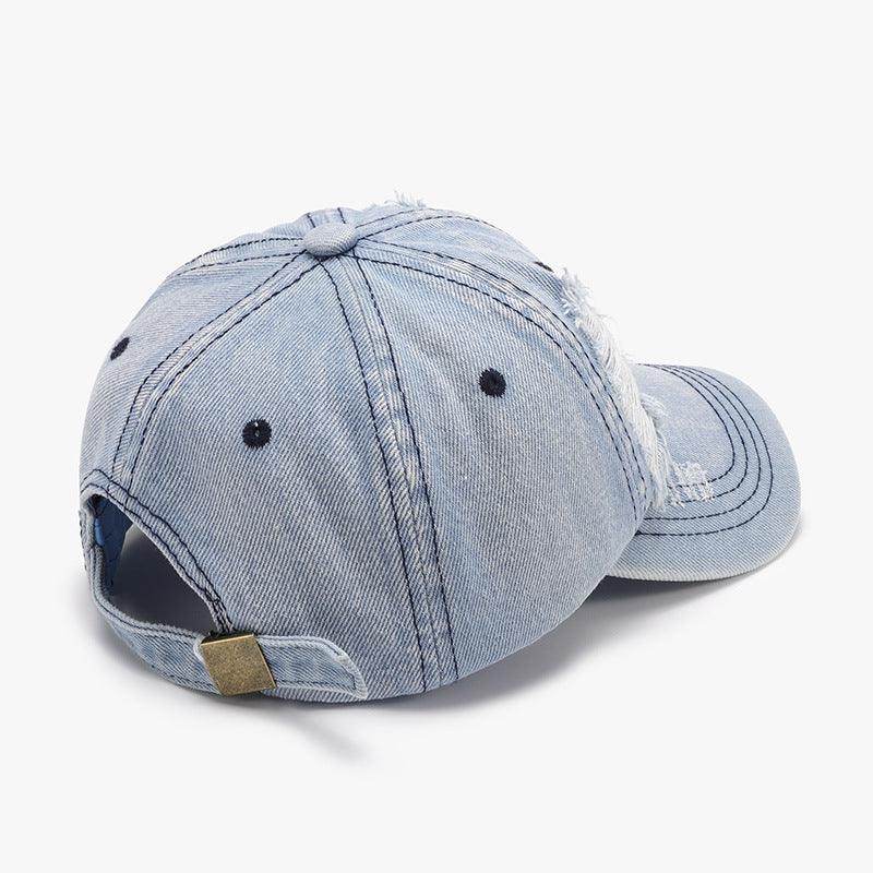 Distressed Cotton Baseball Cap for Casual Style and Comfort