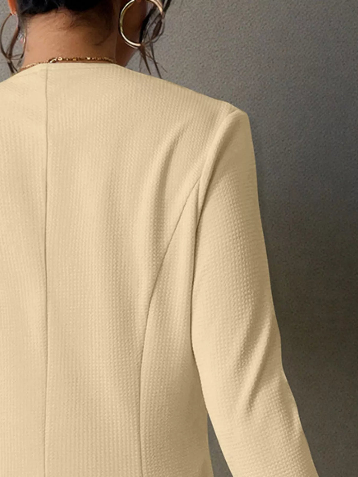 One Button Long Sleeve Blazer