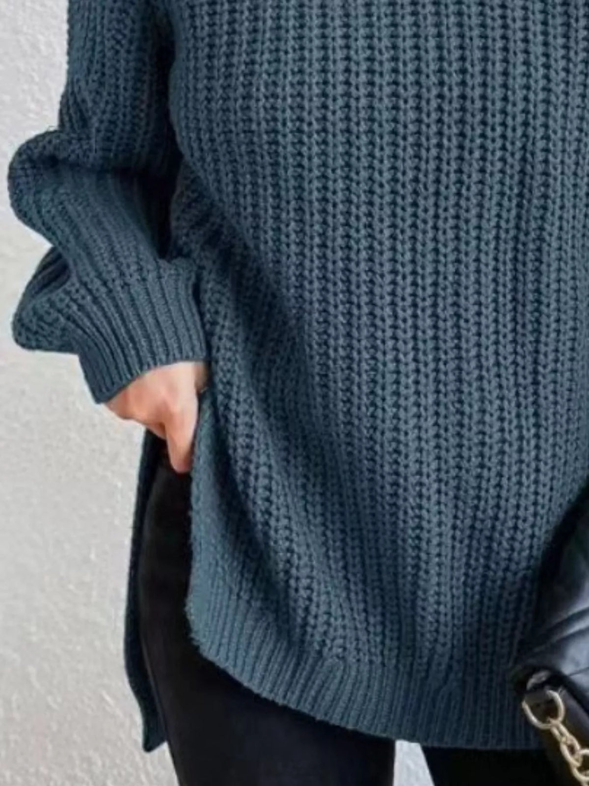 Full Size Turtleneck Long Sleeve Sweater Plus Size