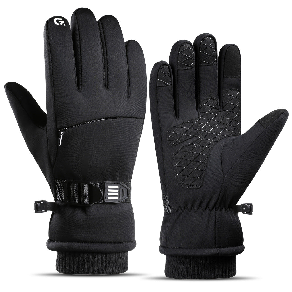 Fleece-lined Thick Waterproof And Cold-resistant Gloves