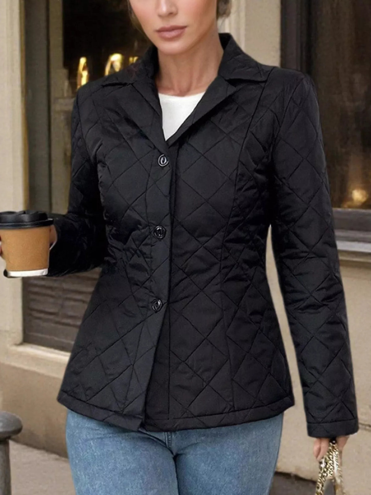 Quilted Button Up Outerwear