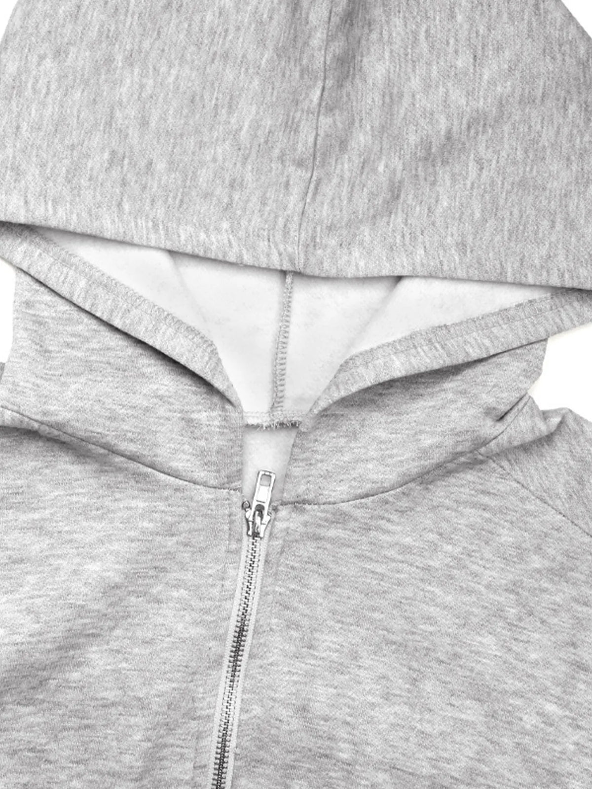 Cropped Zip-Up Long Sleeve Hoodie
