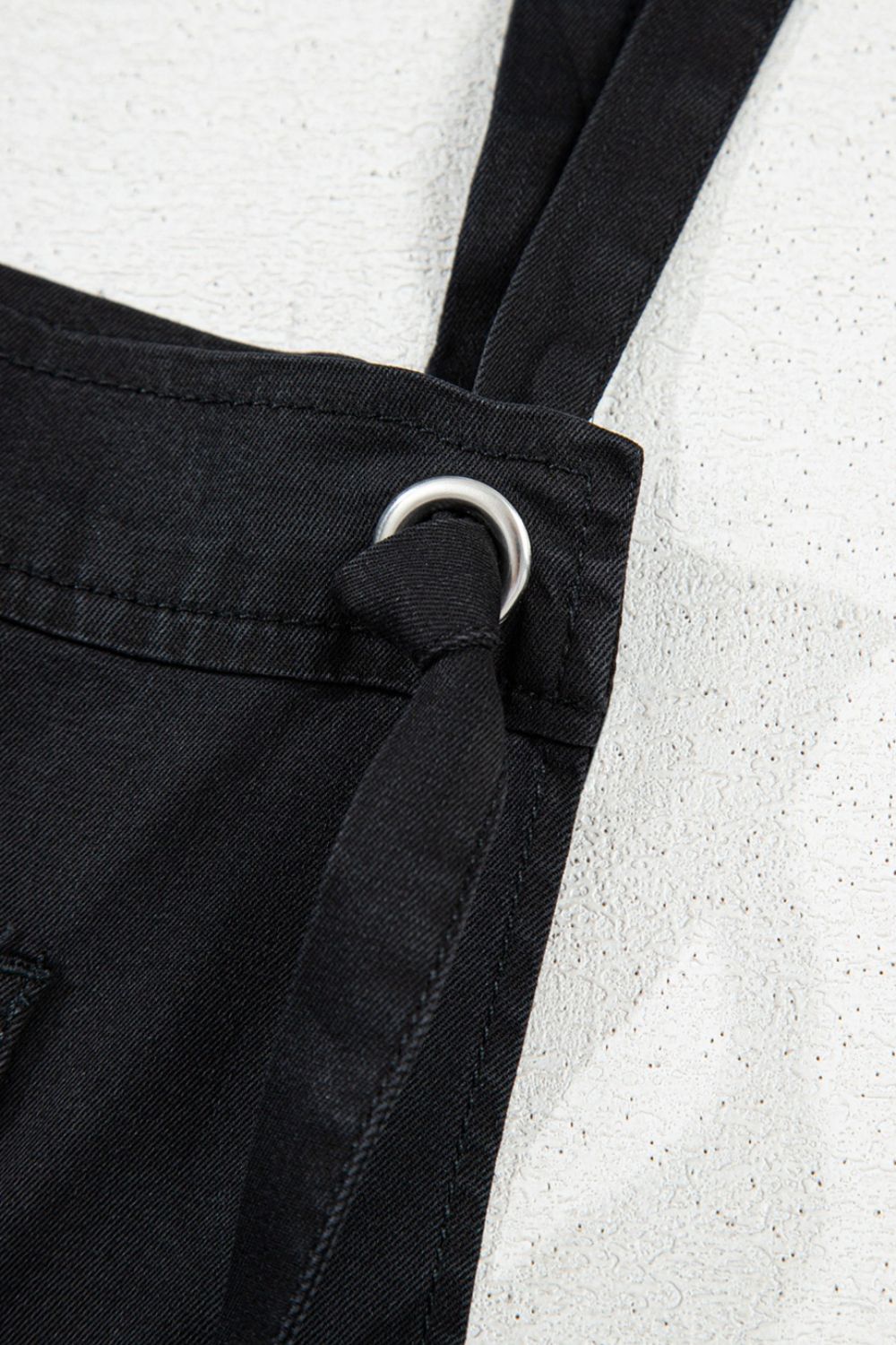 Square Neck Denim Overalls with Pockets
