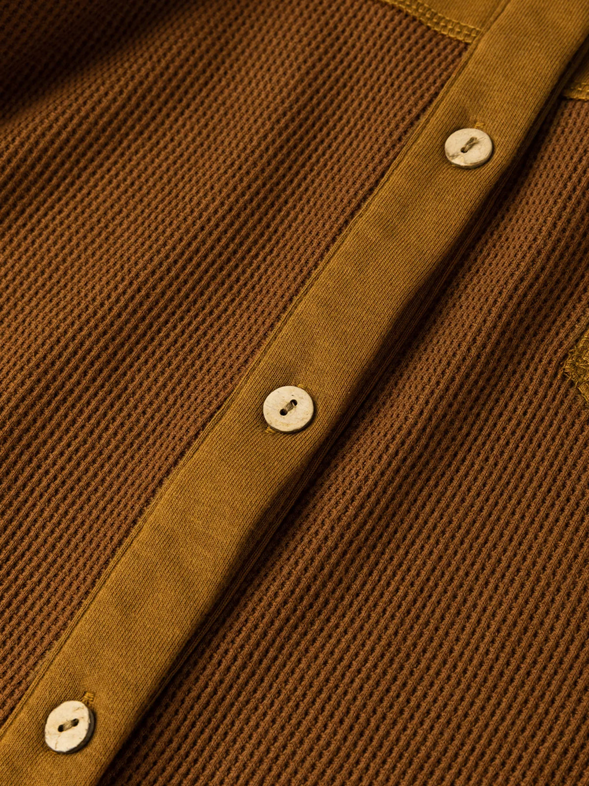 Waffle Knit Patchwork Exposed Seam Loose Shacket