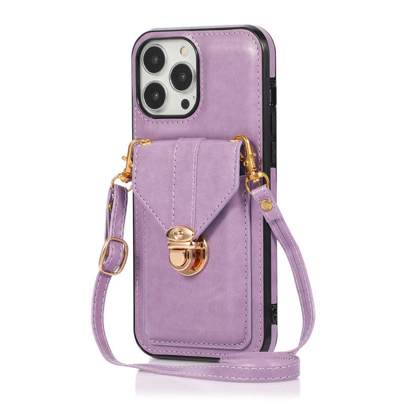 Creative Card Leather Lanyard Phone Case