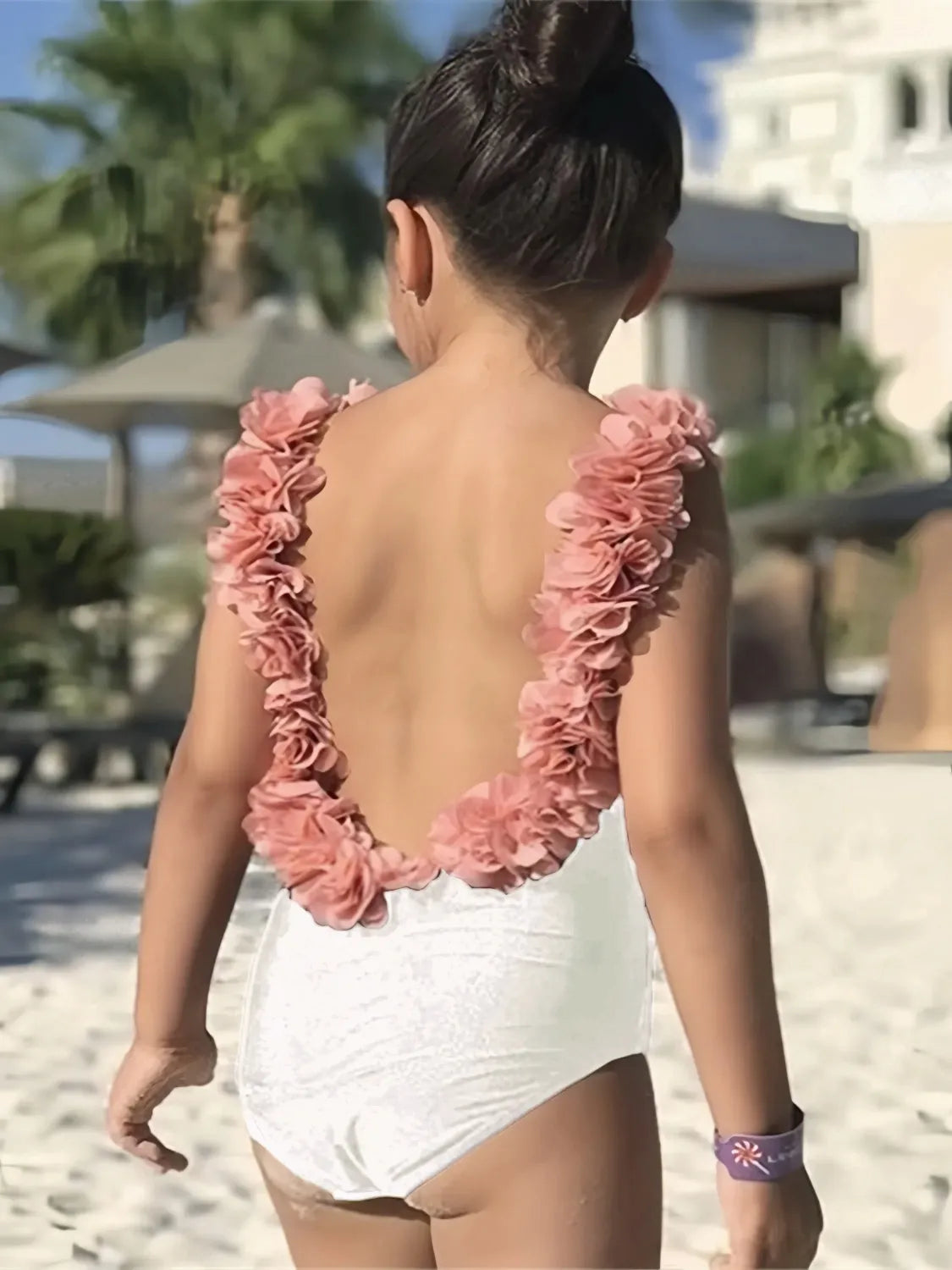 Backless Petal Strap Parent-Child Swimsuit