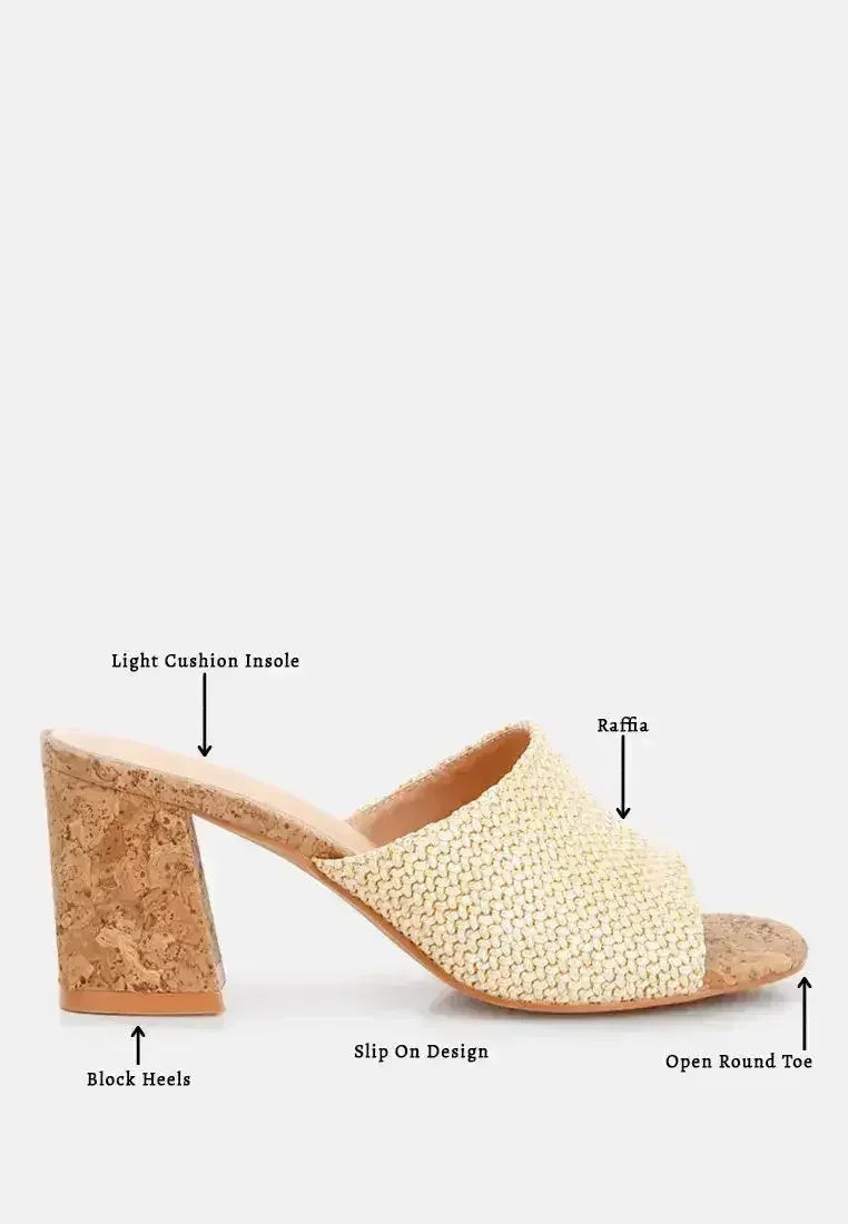 Addie Raffia Slip On Sandals
