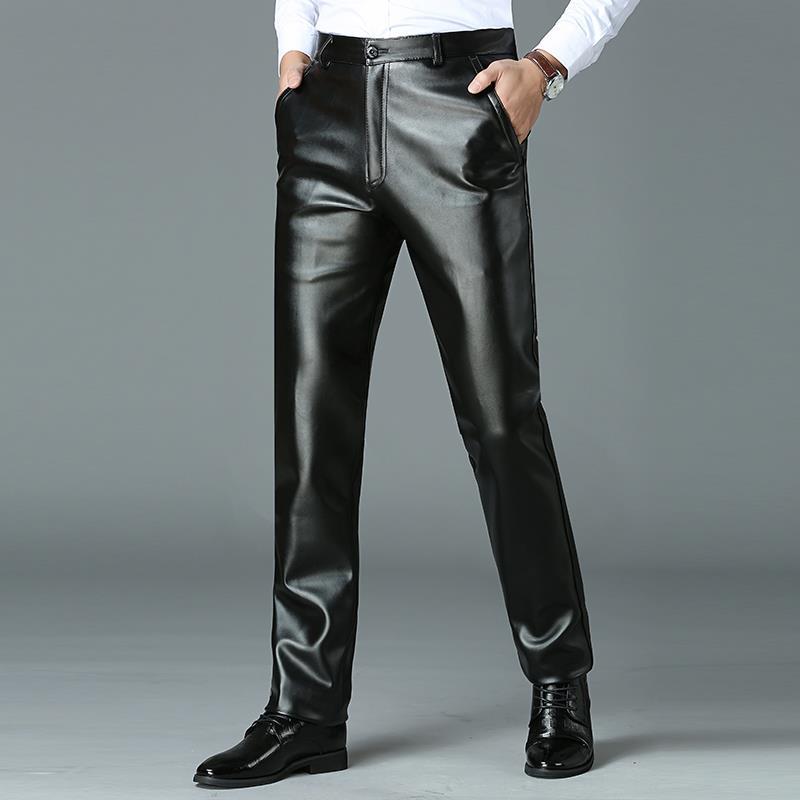 Springautumn Lightweight Cold-resistant Straight-leg Plus-size Pants For Menwaterproof Windproof And Lined With Fleece