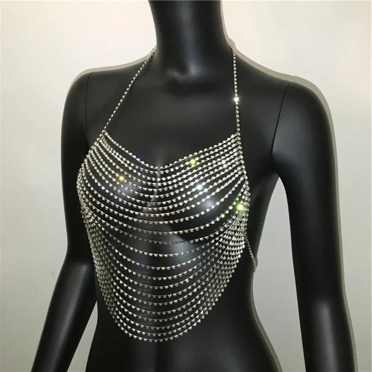 Shiny Harajuku Rhinestone Halter Top