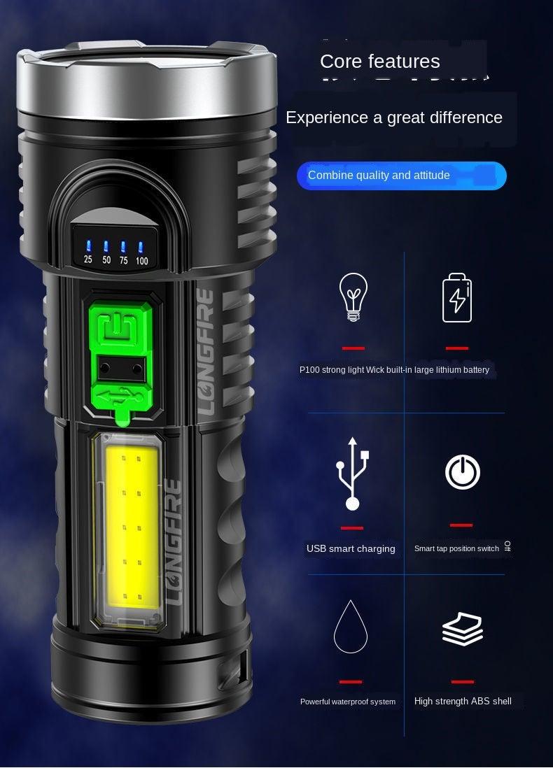 Adjustable Rechargeable Strong Mini Pocket Sized Flashlight LED Multifunctional High Lumen Light Ultra-bright Portable Flashlights Outdoor Waterproof Flashlight For Running Walking