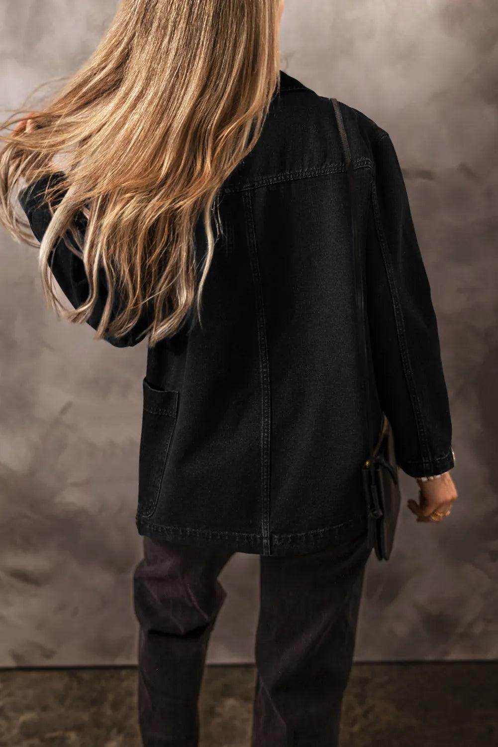 Pocketed Long Sleeve Denim Jacket for Women Stylish Fit