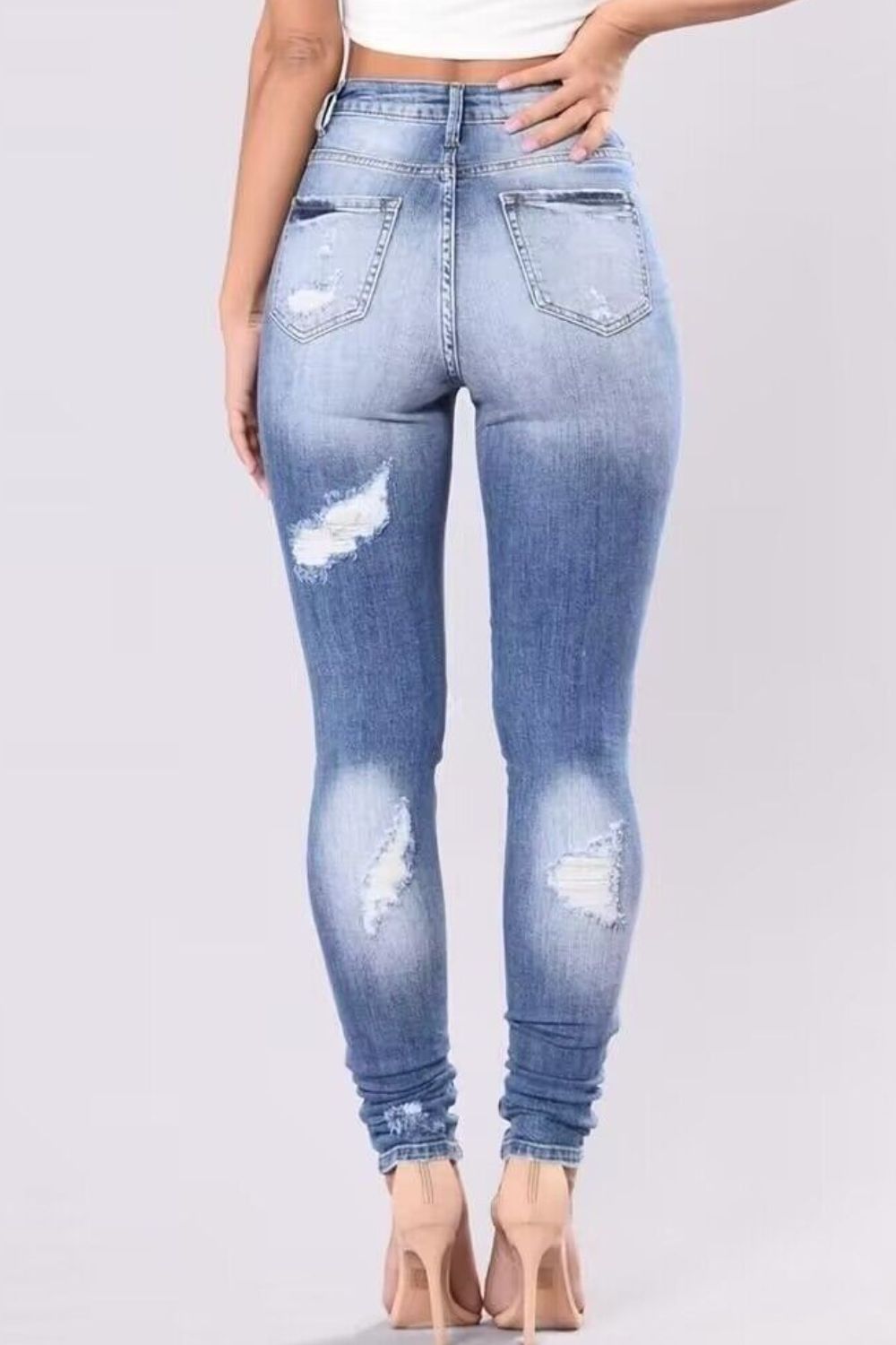 Full Size Distressed Skinny Jeans Plus Size