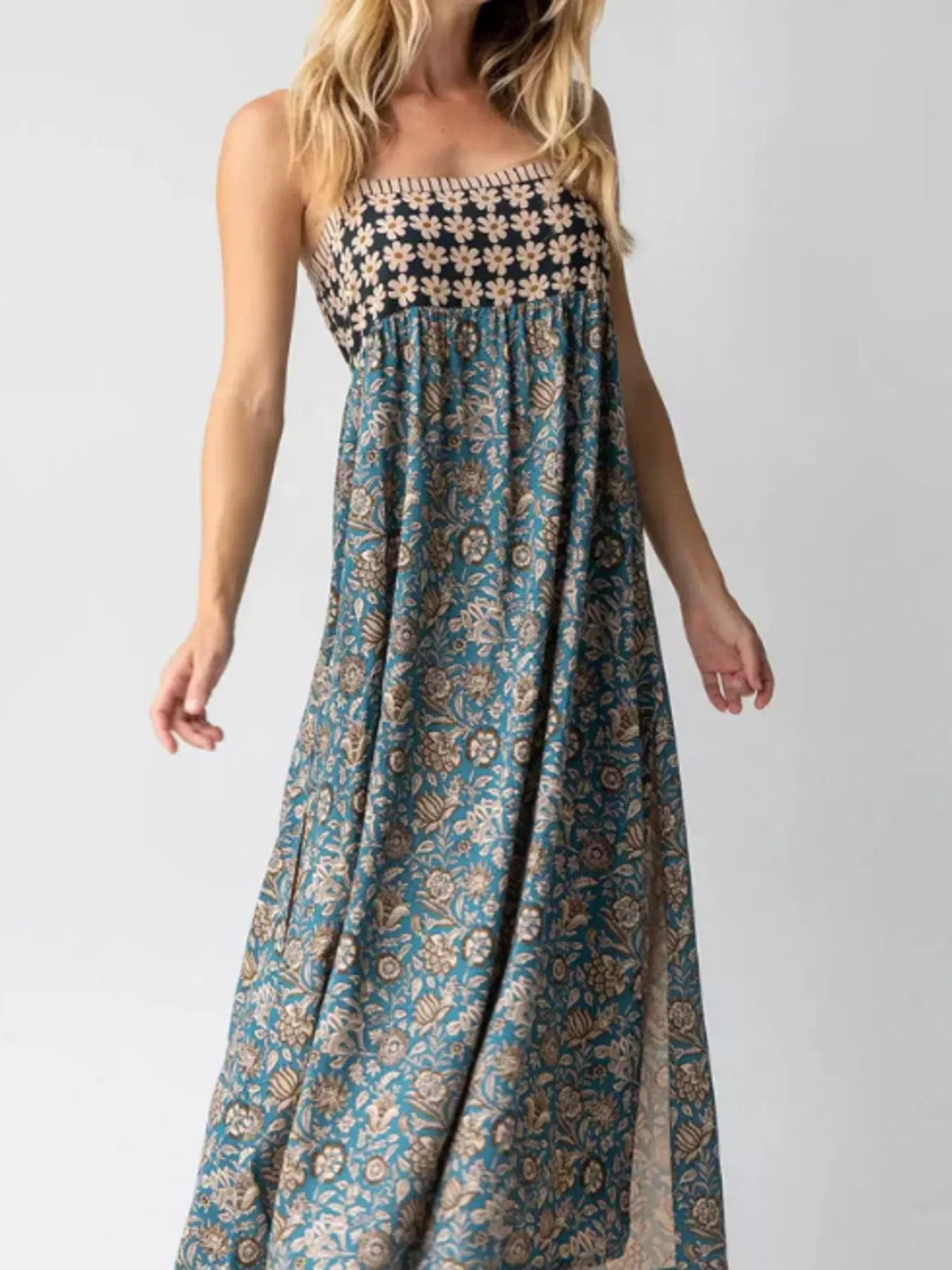 Full Size Square Neck Cami Dress with Side Slit Plus Size