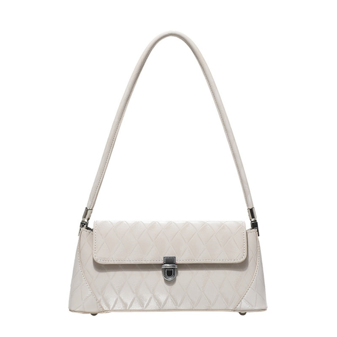 Small shoulder purse, pink baguette armpit bag, versatile diamond tote bag, simple shoulder bag