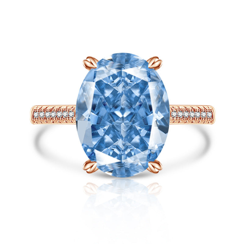 Female Versatile Casual Papalacha High Carbon Diamond Ice Flower Ring