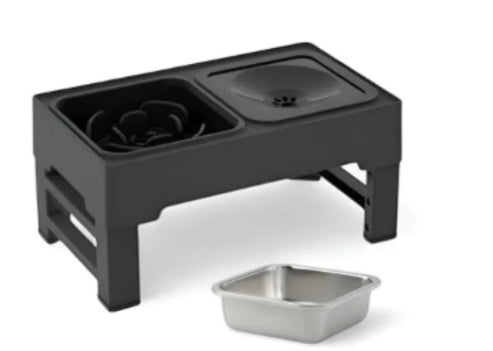Dog Double Bowls Stainless Stand Adjustable Height Pets Feeding Dish Bowl Big Dog Elevated Food Water Feeders For Dogs Pet Products
