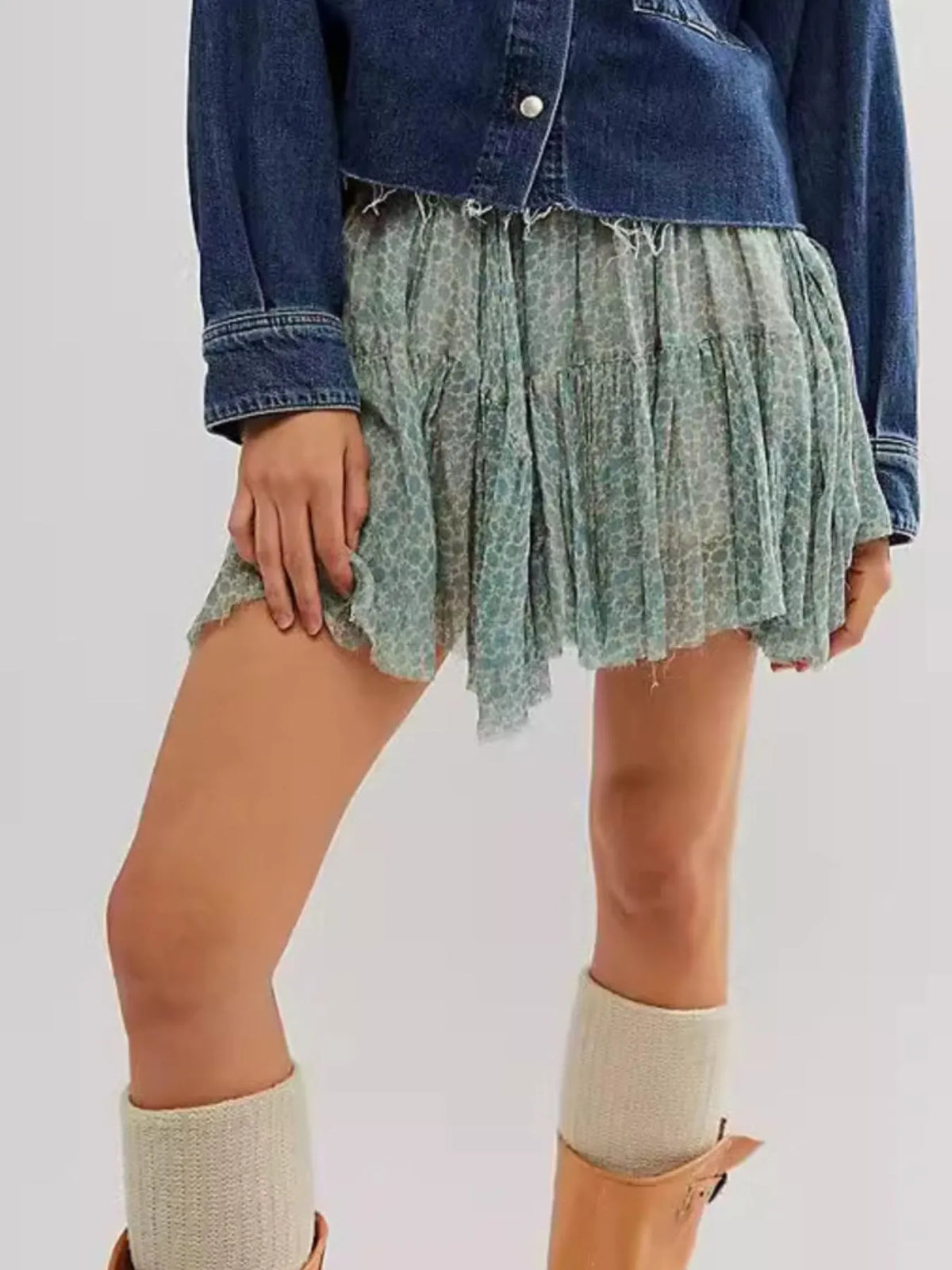 Floral Print Mini Skirt