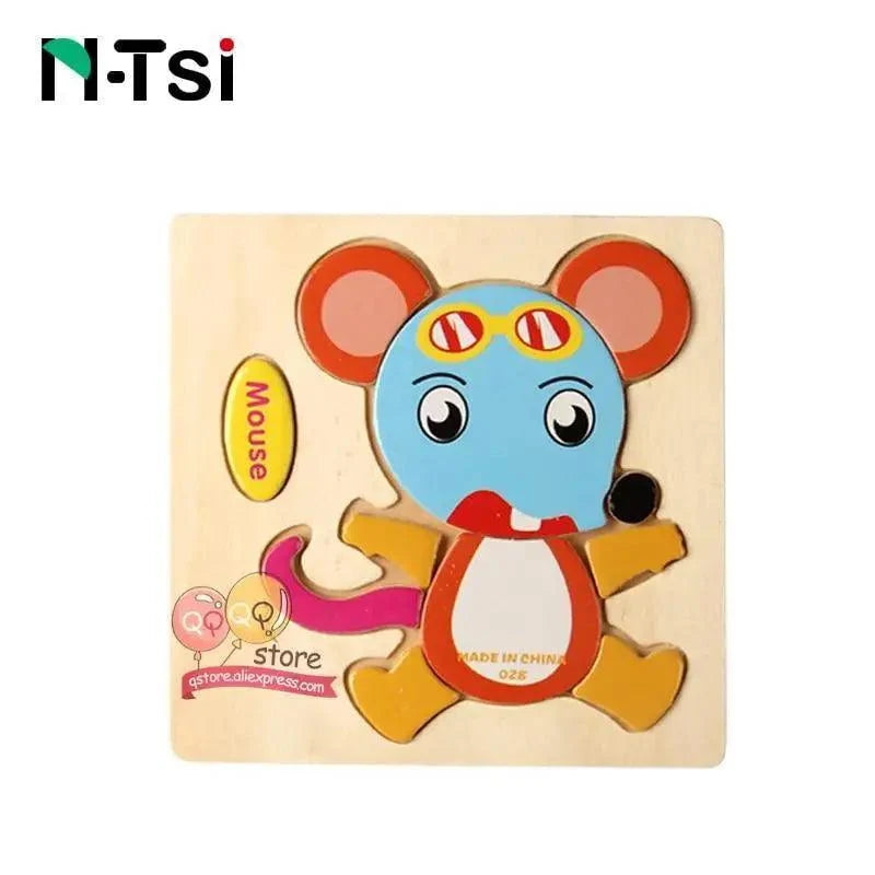 Baby Wooden Puzzle Toys for Toddlers Developing Educational Kids Toys For Children Game Cartoon Animal Gift 3 Years