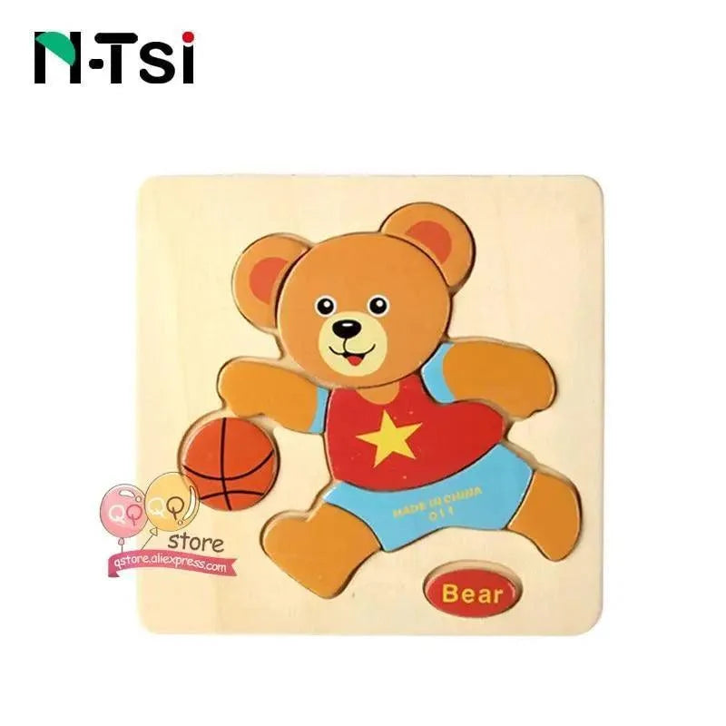 Baby Wooden Puzzle Toys for Toddlers Developing Educational Kids Toys For Children Game Cartoon Animal Gift 3 Years