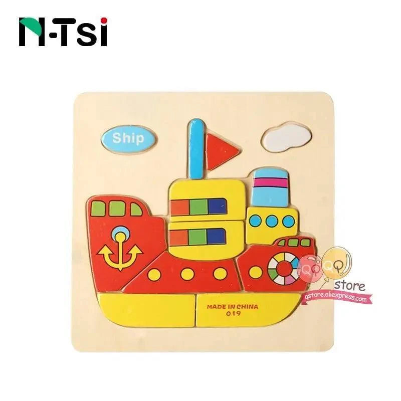 Baby Wooden Puzzle Toys for Toddlers Developing Educational Kids Toys For Children Game Cartoon Animal Gift 3 Years