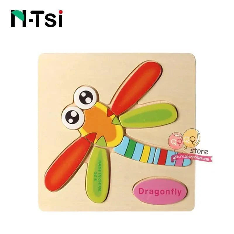 Baby Wooden Puzzle Toys for Toddlers Developing Educational Kids Toys For Children Game Cartoon Animal Gift 3 Years