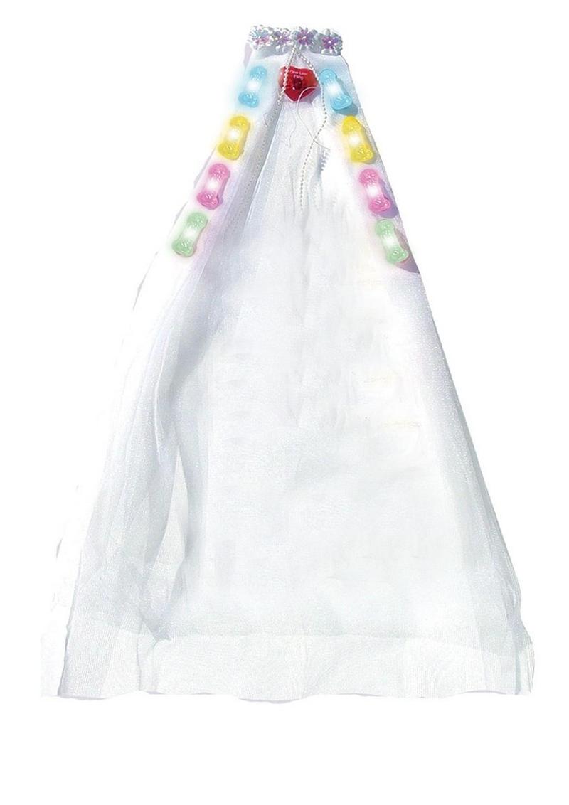 Bachelorette Party Light-Up Party Veil with Flashing Penis